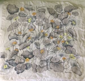 Vintage Authentic Hermès Silk Mousseline Scarf 90cm Les Capucines